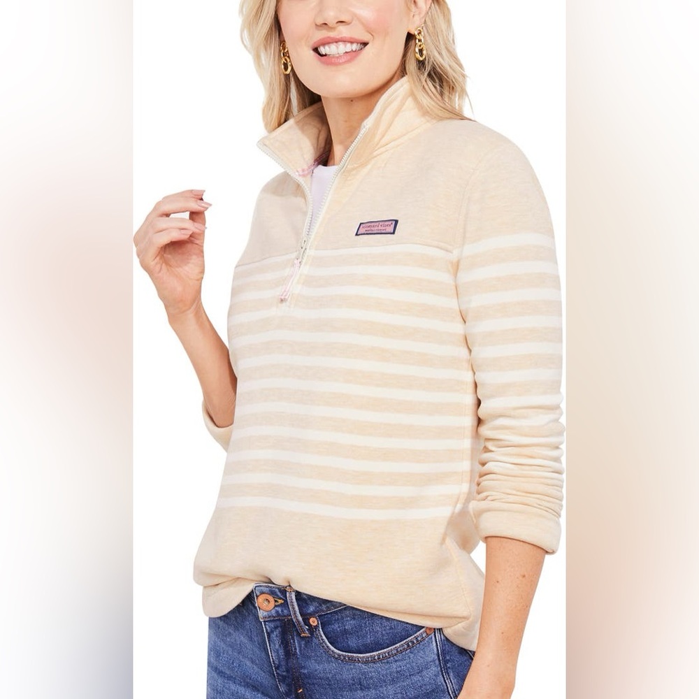 Vineyard Vines Shep Stripe Dreamcloth Quarter Zip Pullover Size XXS